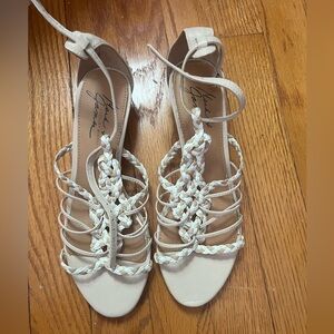 Mark & Jsmes Bagdey Mishks Braided Cream & Tan Sandals NEW 7